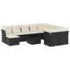 11-tlg. Garten-Sofagarnitur mit Kissen Schwarz Poly Rattan Produktbild-Vorschau 1