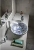 Sapho PRIORI Keramik-Waschtisch Ø 41 cm, weiß mit blau Produktbild-Vorschau 6