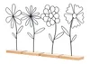 Blumen Deko Aufsteller 4er Set Metall Schwarz MDF Produktbild-Vorschau 1