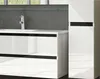 Badmöbel Set Weiß / Schwarz Optik Hochglanz Badezimmermöbel Produktbild-Vorschau 6
