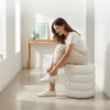 Relaxdays Teddyfell Hocker, gepolstert, HxD: 47 x 42 cm, Produktbild-Vorschau 3