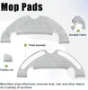 A marketing image showing mop pads for a robot vacuum cleaner, with text highlighting features. Produktbild-Vorschau