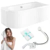 BESCO AVITA Eckbadewanne 180x75 RECHTS Weiß Set mit Acrylschürze, Füßen, Ablaufgarnitur & GRATIS Han Produktbild-Vorschau