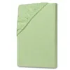 A light green fitted sheet is shown on a white background. Produktbild-Vorschau