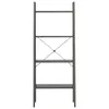 A tall, narrow, four-shelf ladder bookshelf with a dark metal frame and shelves. Podgląd zdjęcia produktu