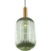 A pendant light with a green glass shade and a gold metal accent. Produktbild-Vorschau