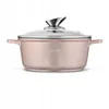 A rose gold pot with a glass lid and silver handles, set against a white background. Náhled obrázku produktu