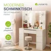 Juskys Schminktisch Malia und Hocker Tonia mit LED, 7 Produktbild-Vorschau 2
