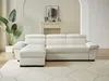 Ecksofa mit Schlaffunktion - Ecke Links - Leder - Weiß - Produktbild-Vorschau 8