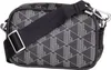 A black and white patterned crossbody bag with a black strap. Náhľad obrázku produktu