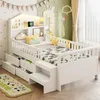 A child's bedroom with a white wooden bed. Anteprima dell’immagine prodotto