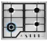 A top-down view of a gas stove with one burner lit. Anteprima dell’immagine prodotto
