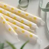 Ib Laursen Kerze schmal hoch mit gelben Blumen Produktbild-Vorschau 3