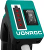 A close-up view of the control panel of a Vonroc product, showing a battery indicator, a power switch, and the brand name. Produktbild-Vorschau
