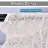 Tenda bianca in voile con ricami floreali e pizzo, tenda Anteprima dell’immagine prodotto 4