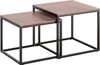 Two nesting tables with dark oak wood tops and black metal frames against a white background. Voir les images du produit