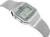 A close-up shot of a silver Casio digital watch with a mesh band, displayed against a white background. Produktbild-Vorschau