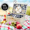 Wiklinowy kosz koszyk piknikowy 4 osób sztućce kieliszki Podgląd zdjęcia produktu 10