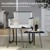 Two black side tables with white cups and macarons on them, placed in front of a modern chair on a patio. Anteprima dell’immagine prodotto