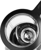 A close-up view of the inside of a blender or food processor lid, showing the blades and warning text. Produktbild-Vorschau