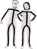 Two people wearing stick figure costumes. Produktbild-Vorschau