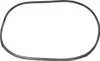 A black rubber seal, shaped like an oval with a slightly flattened top and bottom, is centered on a white background. The seal appears to be a replacement part for an appliance. Produktbild-Vorschau