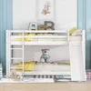 A white bunk bed with a slide in a child's room. Podgląd zdjęcia produktu