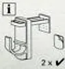 An illustration showing how to use a curtain rod bracket. Produktbild-Vorschau