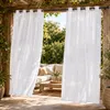 2 rideaux d'extérieur transparents, hydrofuges, en voile, Voir les images du produit 1