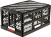 A black folding storage crate with red handles is shown against a white background. Anteprima dell’immagine prodotto