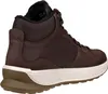 A brown leather boot with a white sole, shown from the side and back. Voir les images du produit