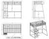 MALICIA Mezzaninbett - 90 × 190 - Eingebauter Schreibtisch Produktbild-Vorschau 5