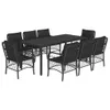 The Living Store 9-tlg. Garten-Essgruppe mit Kissen Schwarz Produktbild-Vorschau 3