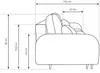 A technical drawing of a sofa with dimensions indicated. Produktbild-Vorschau