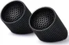 Two black portable speakers with a honeycomb grill are shown against a white background. Podgląd zdjęcia produktu