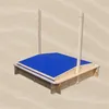 Sandkasten Blau Buddelkiste Holz Box Dachabdeckung Produktbild-Vorschau 6