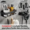 DEKAZIA® Duschablage Edelstahl Schwarz - Selbstklebendes Produktbild-Vorschau 7