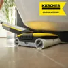 A close-up of a Kärcher floor cleaner accessory being used on a tiled floor, with a yellow and black Kärcher logo overlay. Anteprima dell’immagine prodotto