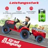 COSTWAY elektrický traktor s prívesom, 24V traktor na Náhľad obrázku produktu 3