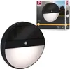 A product shot of a solar LED outdoor wall light and its packaging. Náhled obrázku produktu