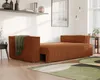 A modern living room with a sofa bed and a rug. Produktbild-Vorschau
