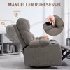 A recliner chair is shown in a living room setting, with text overlays indicating its features and functionality. Anteprima dell’immagine prodotto