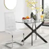 Stuhl Küche Esszimmer elegant Kunstleder hohe Rückenlehne Produktbild-Vorschau 2