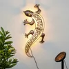 Solar Wandbild Gecko in bronze mit 10 LED - 69 x 36 cm - Produktbild-Vorschau 7