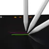 Three white stylus pens are shown drawing colored lines on a dark tablet screen. Voir les images du produit