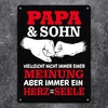 Papa & Sohn, ein Herz und eine Seele Metallschild XL in Produktbild-Vorschau 2