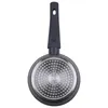 The bottom view of a gray frying pan with a black handle against a white background. Produktbild-Vorschau
