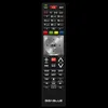 A black remote control with various buttons and a central navigation dial. Podgląd zdjęcia produktu