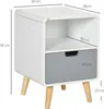 HOMCOM Nachttisch, Nachtschrank mit Schublade, Nachtkommode Produktbild-Vorschau 3