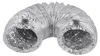 A flexible, silver-colored aluminum dryer vent hose is shown bent into a U-shape against a white background. Produktbild-Vorschau